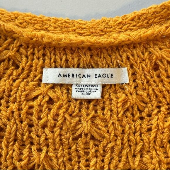 American Eagle Outfitters Mustard Yellow V Neck Three Button Cardigan Size XS - Picture 5 of 9